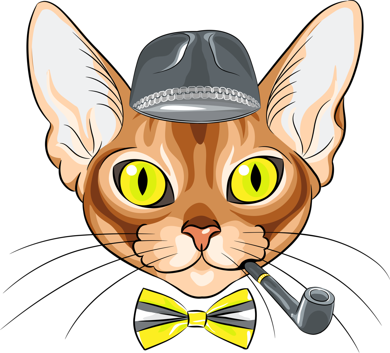 Cães & Gatos - Everett Tote By Hipsta Kitty (1280x1161), Png Download