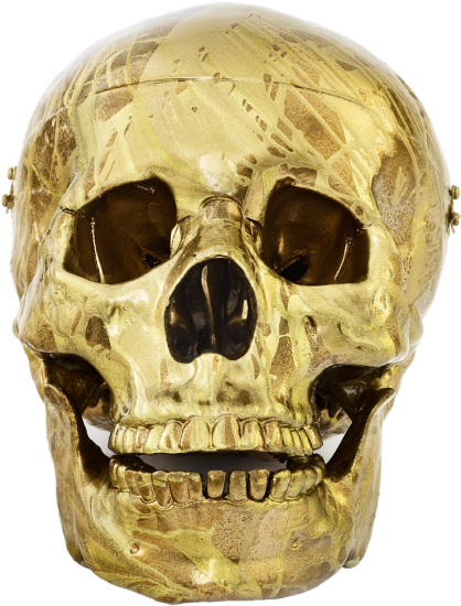 Oc8850 Dhs 15735 - Damien Hirst Golden Skull (424x555), Png Download