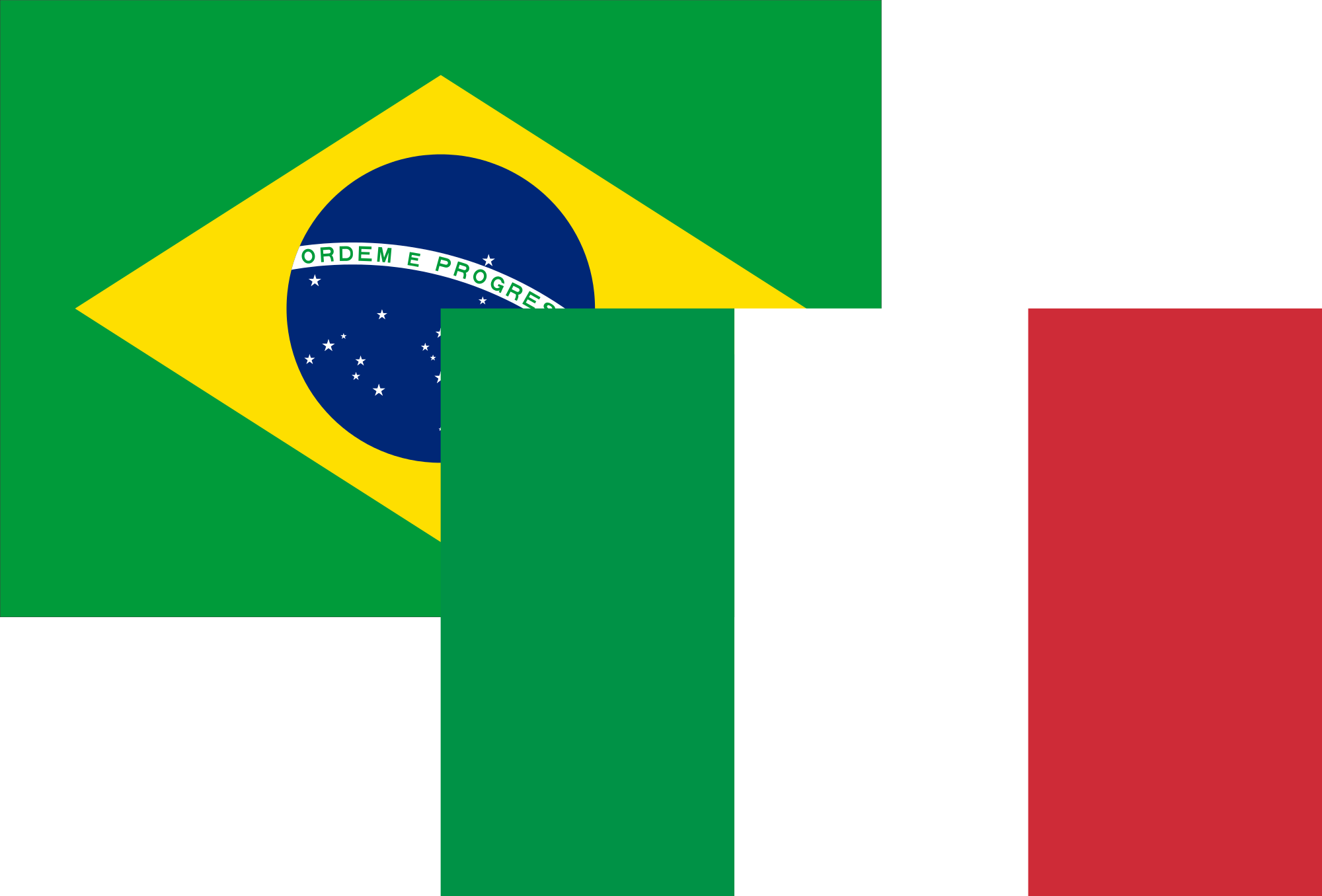Open - Italy And Brazil Flag (2000x1356), Png Download