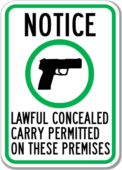 Top Gun Shooting Sports Inc - Lawful Concealed Carry Permitted Sign (511x640), Png Download