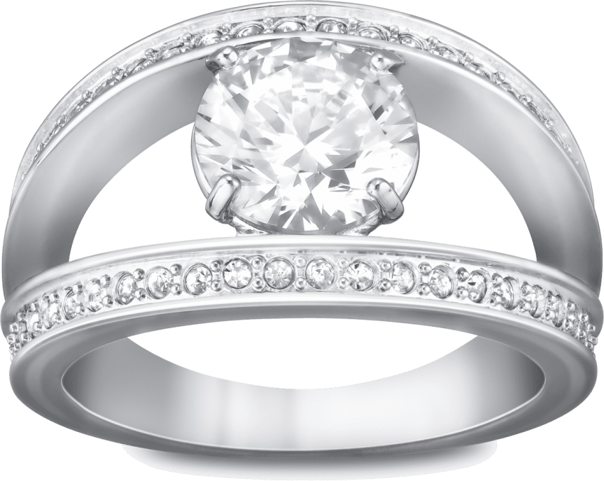 With Diamond Png Free Images Toppng Transparent - Vitality White Ring Swarovski (850x677), Png Download