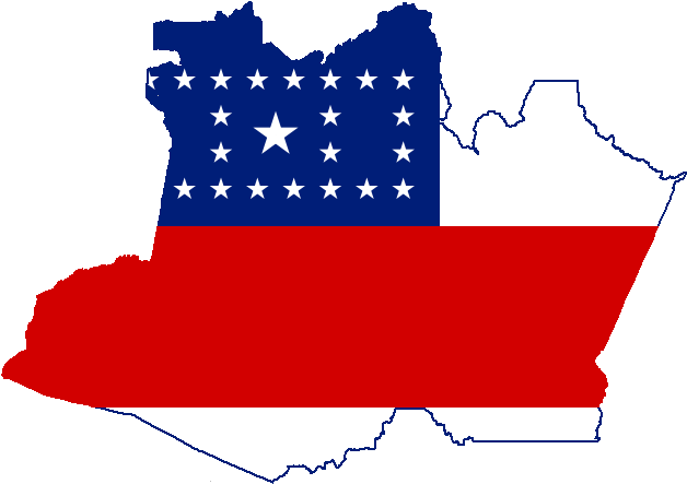 Flag-map Of Amazonas - Flag Map Of Brazil (652x484), Png Download