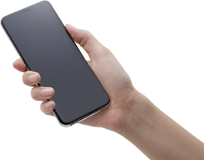 Galaxy S8 Is Held In One Hand - S8 Png Hand (707x555), Png Download
