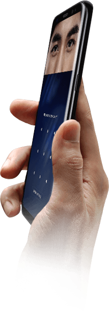 Galaxy S8 Being Held Up For Iris Scanning - Samsung Galaxy S8 (214x607), Png Download