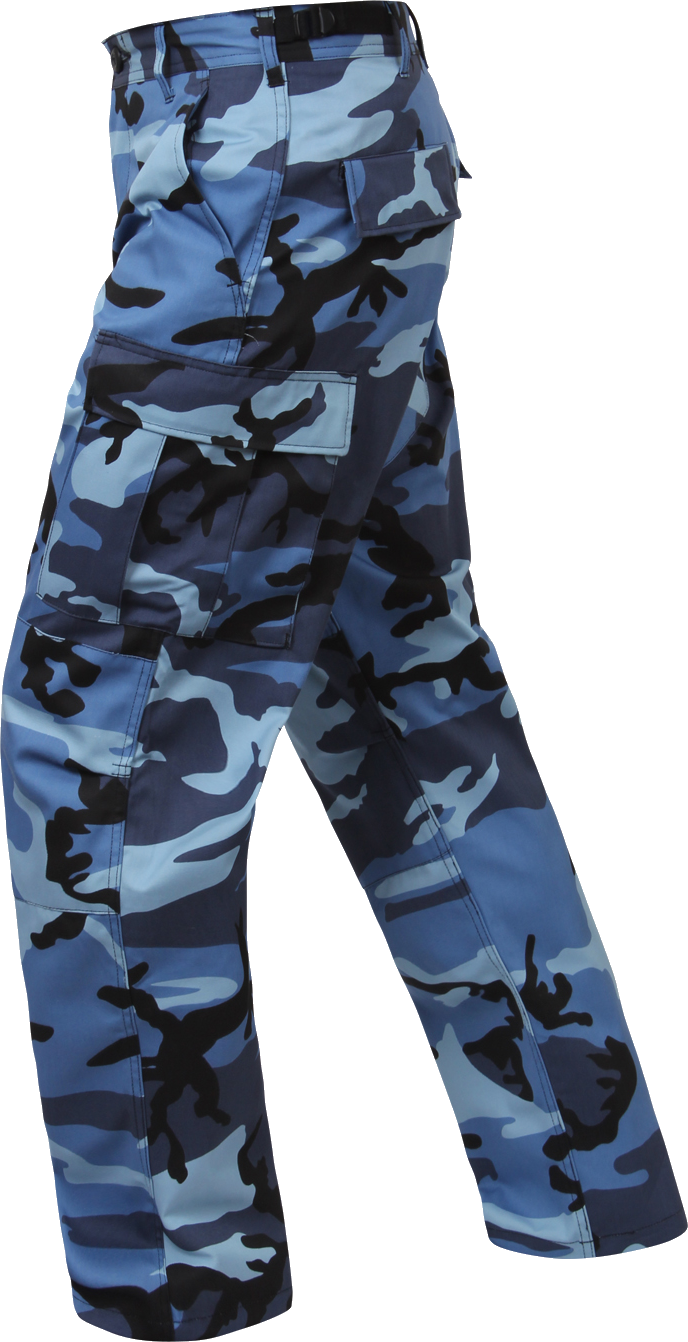 This Military Camouflage Bdu Pants Is Made With Comfortable, - Blue Camo Pants (688x1342), Png Download