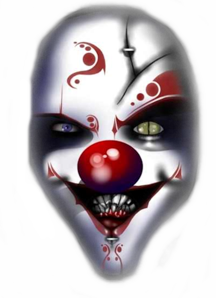Share This Image - Evil Clown Face Png (436x600), Png Download