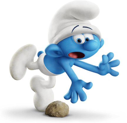 Clumsy Smurf Tripping Over Rock - Smurfs: The Lost Village (paperback) (451x416), Png Download