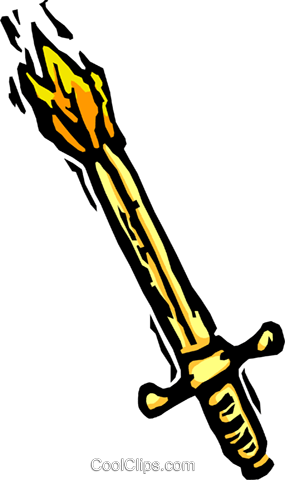 Burning Sword Royalty Free Vector Clip Art Illustration (285x480), Png Download