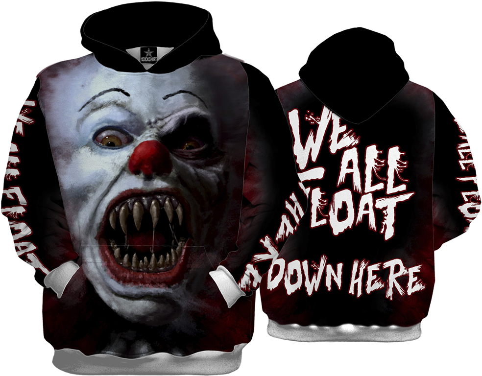 Evil Clown Hoody - Quantum Boutique Full Printed Women's Tank Top, (1000x1000), Png Download