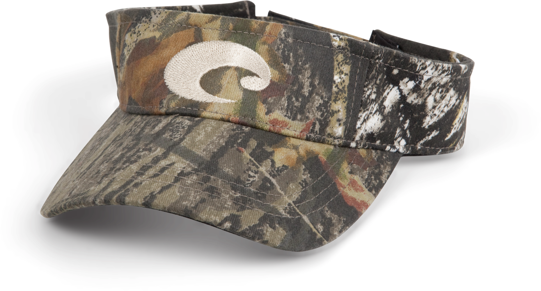 Costa Del Mar Costa Cotton Visor In Camo-mossy Oak - Costa Del Mar Cotton Visor - One Size Fits All - Black (2000x1000), Png Download