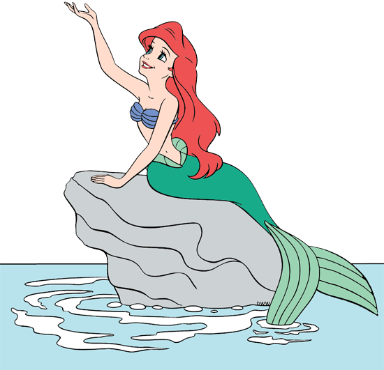 Svg Library Library Mermaid Clip Art Disney - Mermaid On A Rock Clipart (550x531), Png Download