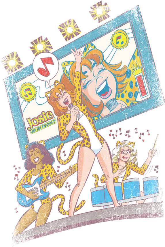 Archie Comics Big Screen Rock Juniors Tank - Archie Comics/big Screen Rock Junior Sheer In Hot P (720x882), Png Download