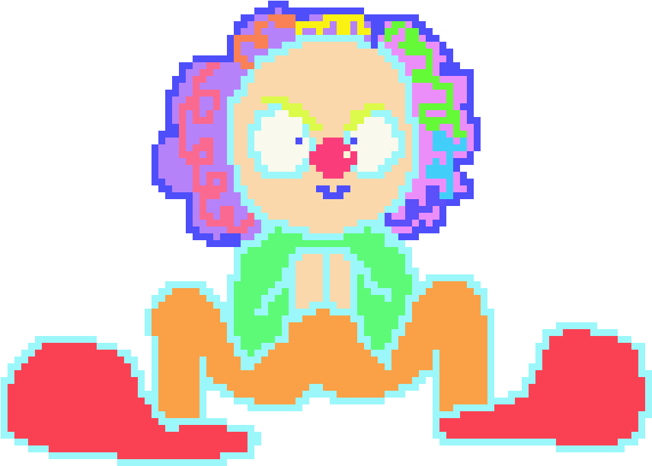 Evil Squatting Plotting Clown - Pixel Art (1170x730), Png Download