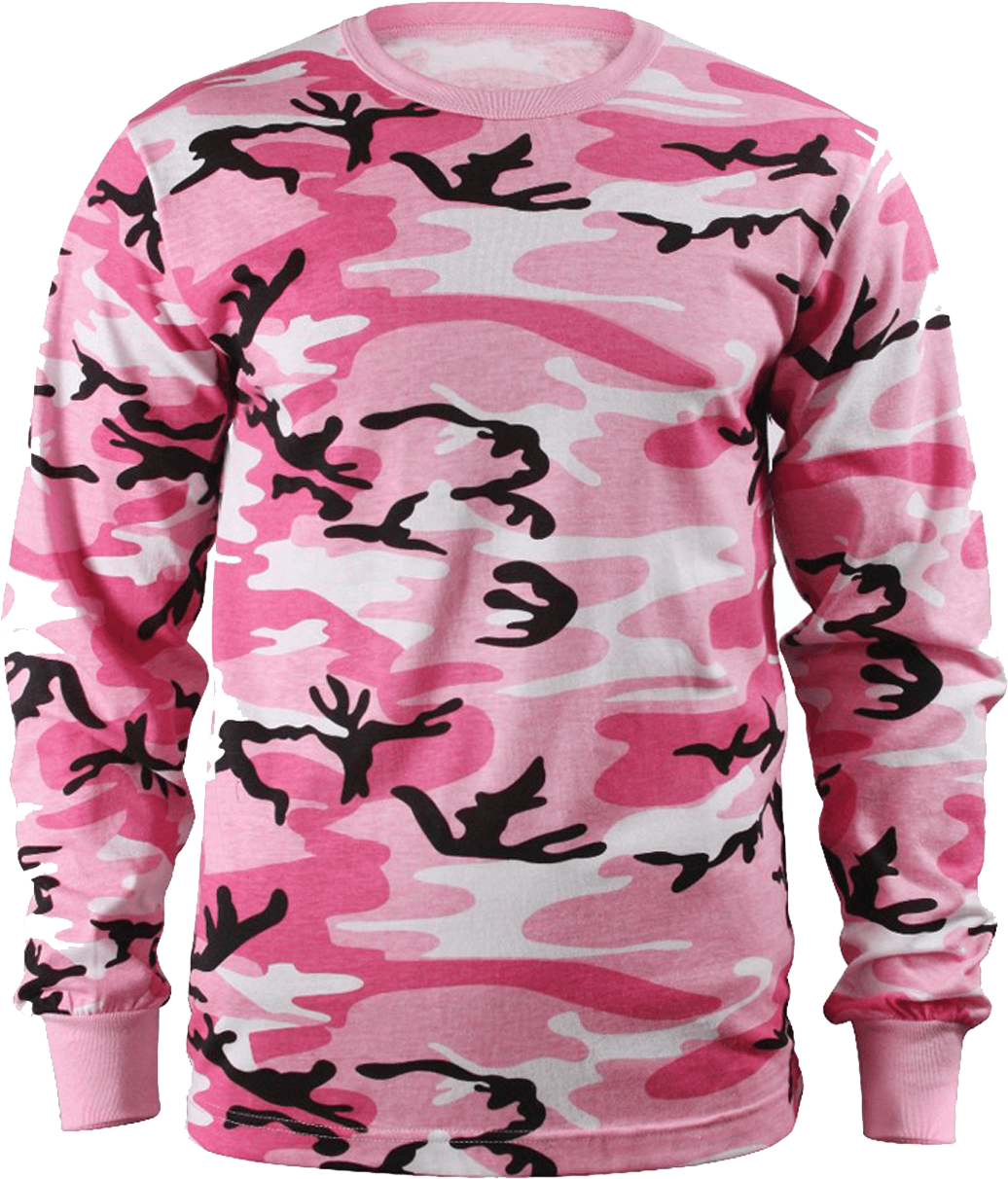 Rothco Long Sleeve Camo T-shirts - Rothco Long Sleeve T-shirt/pink Camo, Large (1065x1238), Png Download