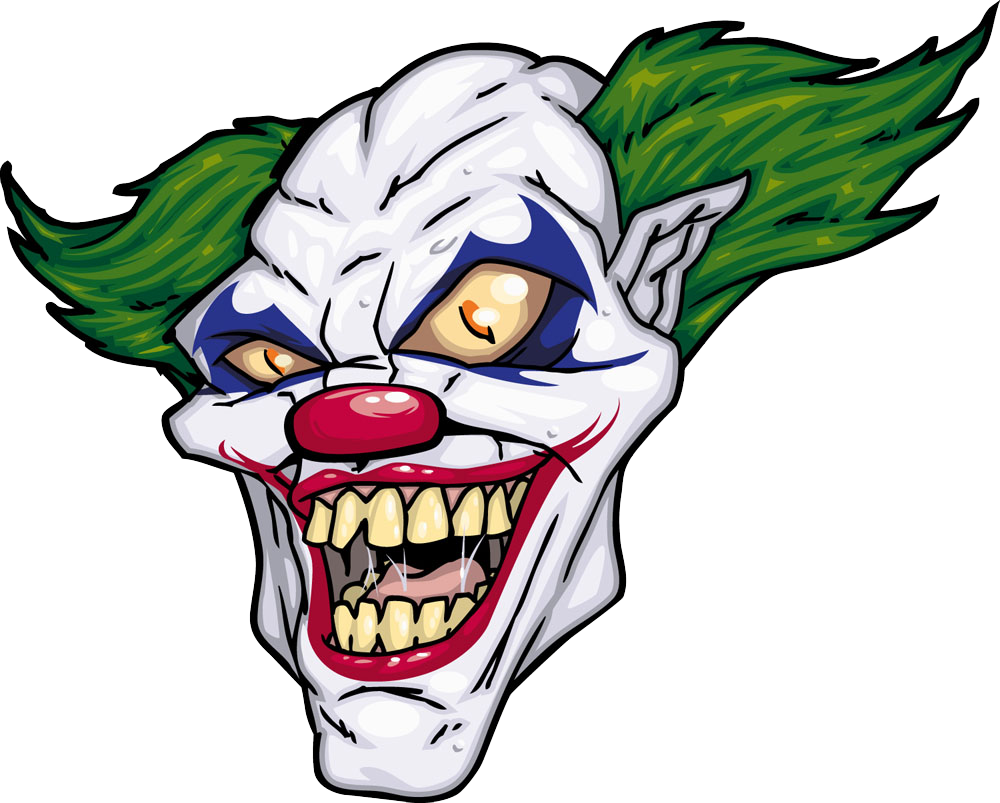 Joker Evil Clown Illustration - Scary Clown Cartoon (1000x803), Png Download