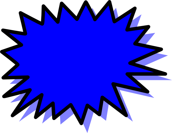 Blue Stars Explode Royalty Free Vector Clip Art Image - Blue Pow Clipart (600x465), Png Download