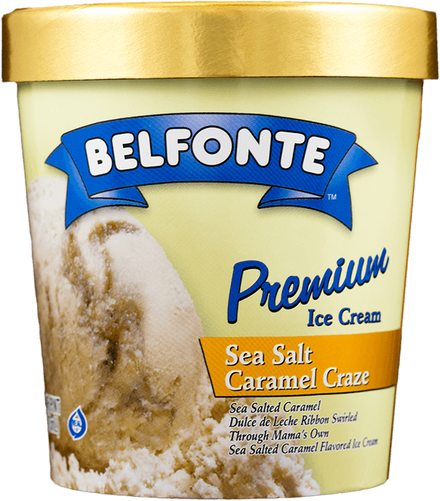 Sea Salt Caramel - Belfonte Ice Cream, Premium, Chocolate - 1.75 Qt (620x706), Png Download