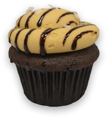 A Salted Chocolate Cake Paired With Our Rich Caramel - Cupcake (400x400), Png Download