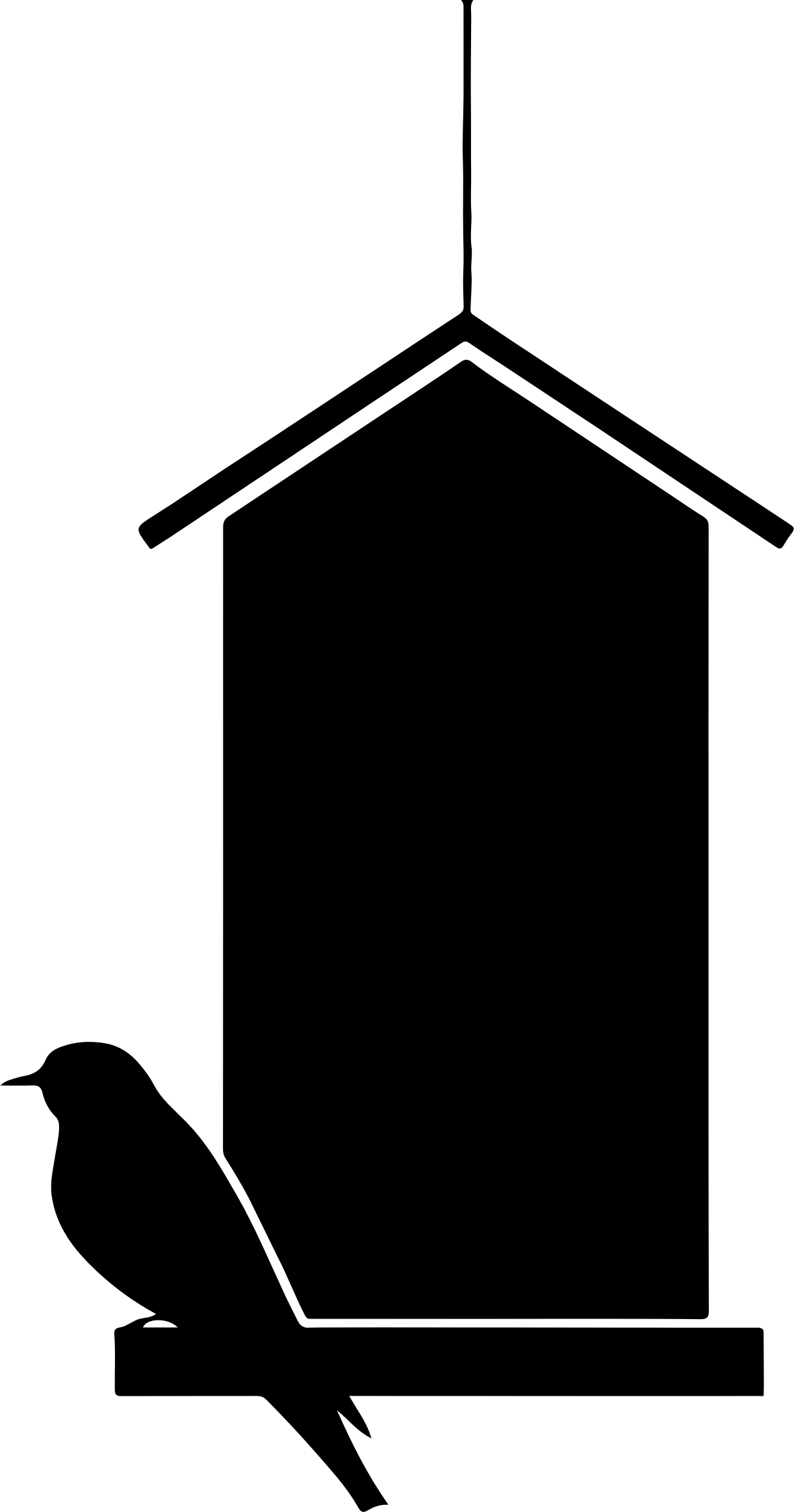 Bird House Silhouette Black And White - Bird Houses In Black And White (1222x2328), Png Download