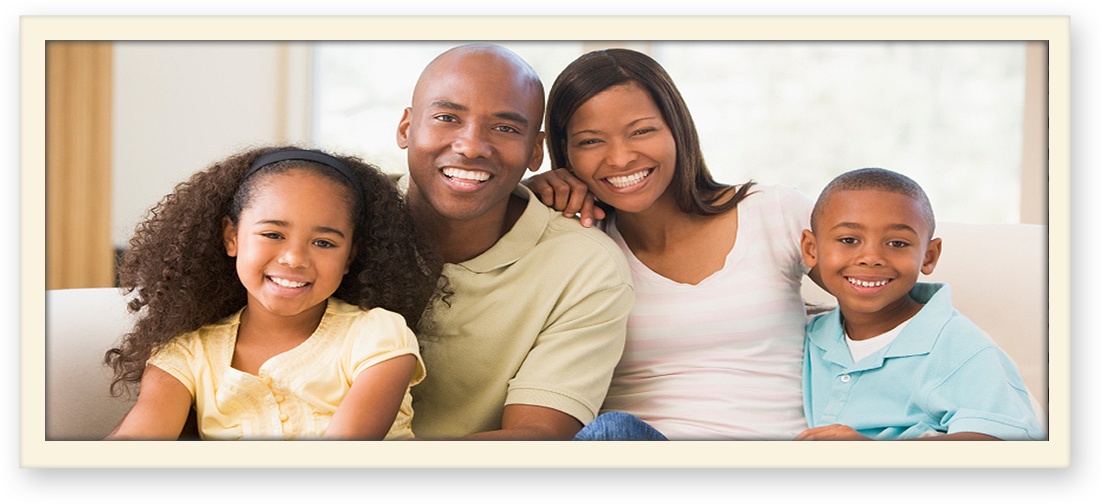 Black American Happy Family (1102x504), Png Download