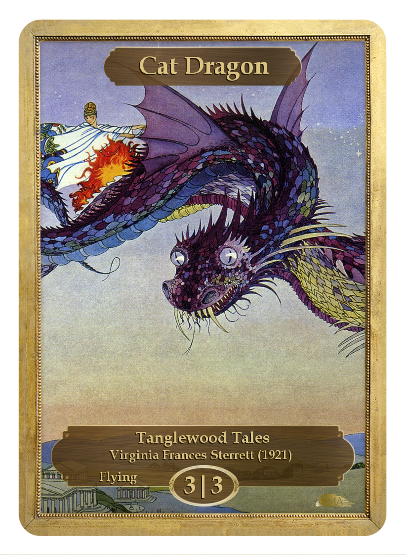 Cat Dragon Token By Virginia Frances Sterrett - Giclee Painting: Sterrett's Art Print: Poster Of Virginia (822x1122), Png Download