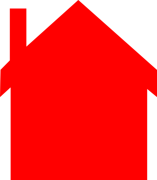 Red House Silhouette Clip Art At Clker - Red House Clipart (522x598), Png Download