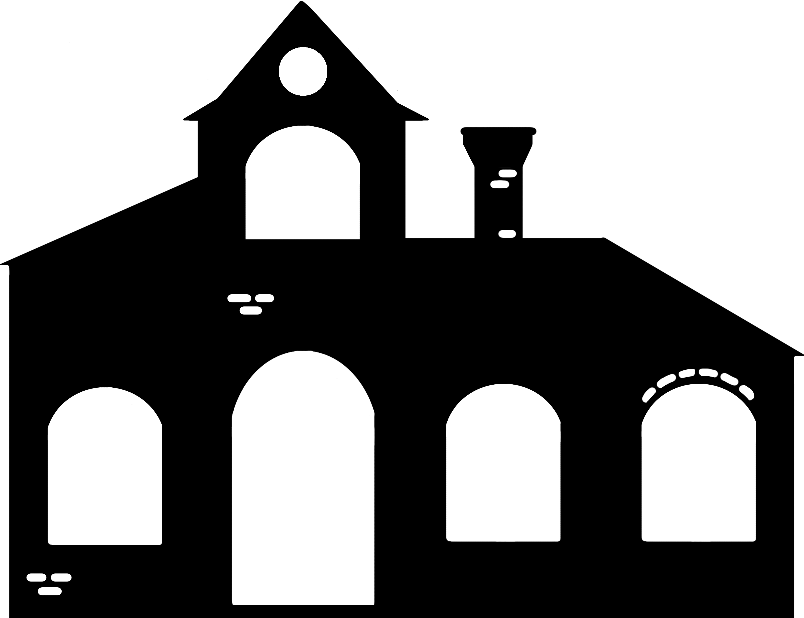 Picture Transparent Library Christmas Village With - House Silhouette With Window (3300x2550), Png Download