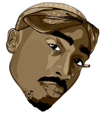 Tupac Shakur Clipart Png - 2pac (350x391), Png Download