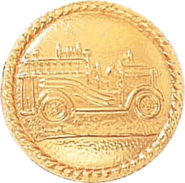 Fire Truck Seal With Rope Border - Coin (370x366), Png Download