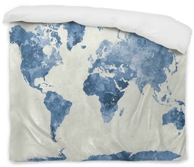 Watercolor World Map Png (400x400), Png Download