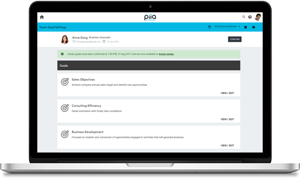 Collaborative, Continuous Goal Setting - Setting Goals In Piiq (613x366), Png Download