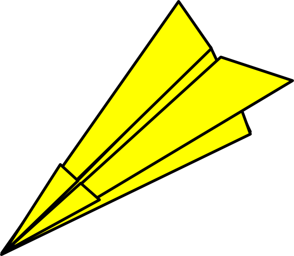 Yellow Paperplane Clip Art - Clipart Of Paper Airplanes (600x524), Png Download