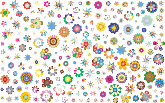 Design, 16 10 Aspect Ratio, Abstract - Zazzle Pretty Stars And Flowers White Girls Bandana (545x340), Png Download