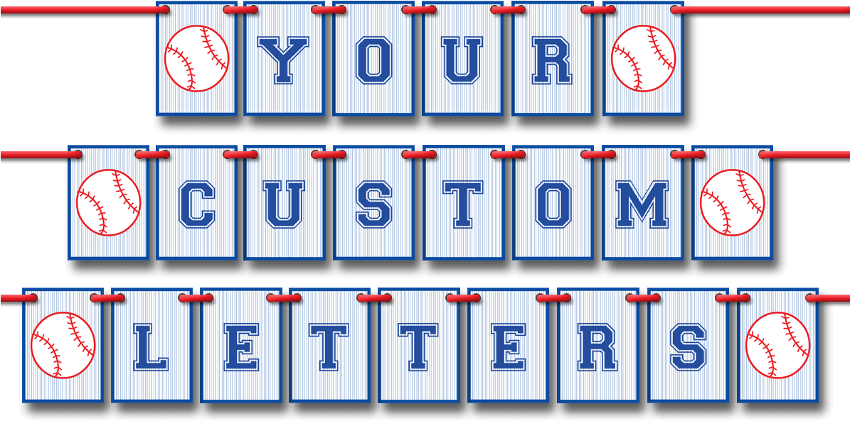 Baseball Pennant Banner Template - Baseball Birthday Banner Printable (1194x600), Png Download