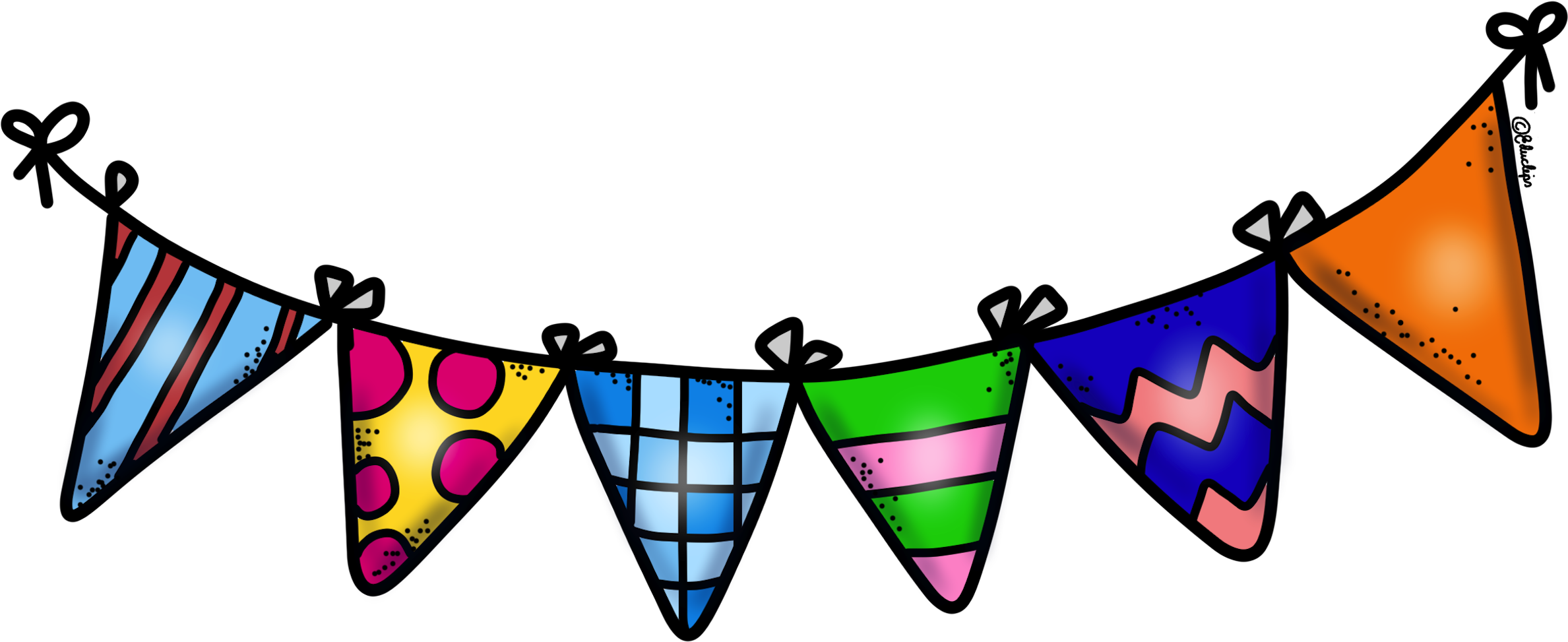 Fair Clipart Bunting - Banderines De Colores (2400x999), Png Download