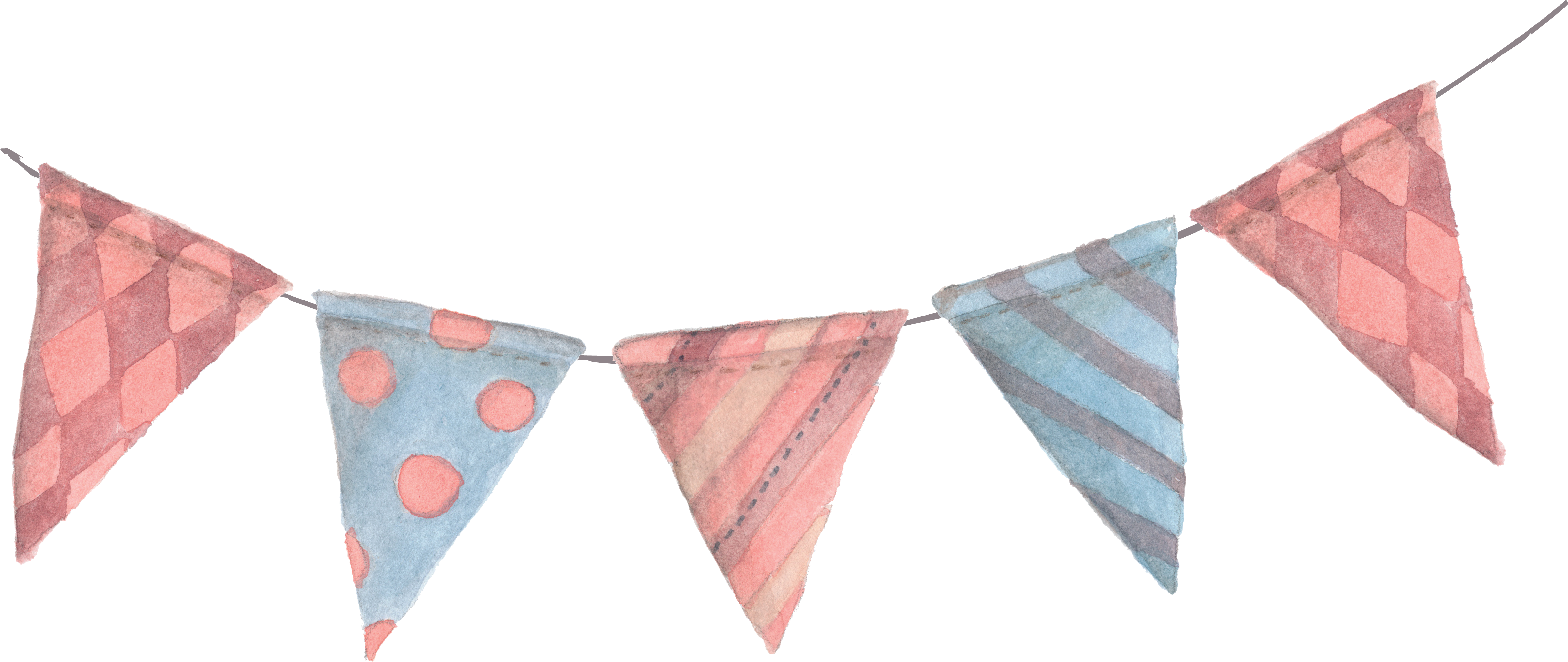 Image Library Stock Paper Banner Bunting Pennon Clip - Flags On A Line (5317x2121), Png Download