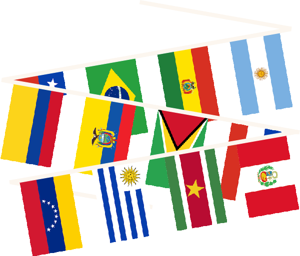 South America Multi Nation Bunting - Colorfulness (600x513), Png Download