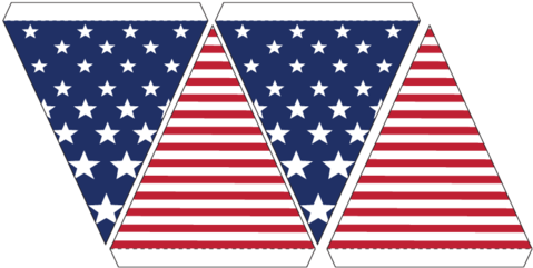 Get It Now - American Flag Bunting Template (500x386), Png Download