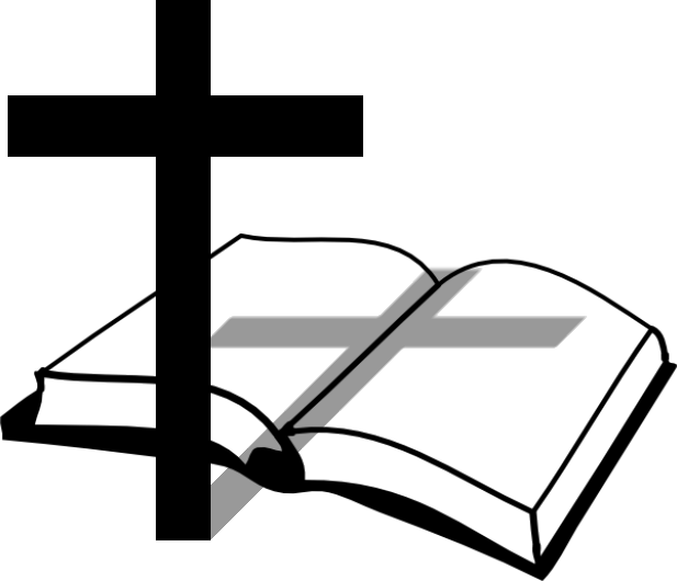 Open Bible Clip Art - Cross Clipart Transparent Background (617x530), Png Download