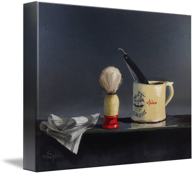 "mug And Brush" By Sylvia Cooley, Oberlin, Ohio // - Gallery-wrapped Canvas Art Print 14 X 11 Entitled Mug (650x583), Png Download