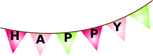 Bunting Banner Clipart - Pink Border Banner Clipart (600x219), Png Download