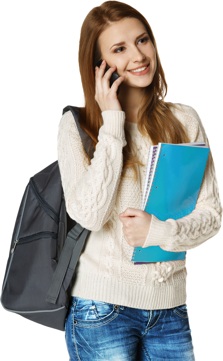 Student Png - Students Talking On Mobile Phone (775x1256), Png Download