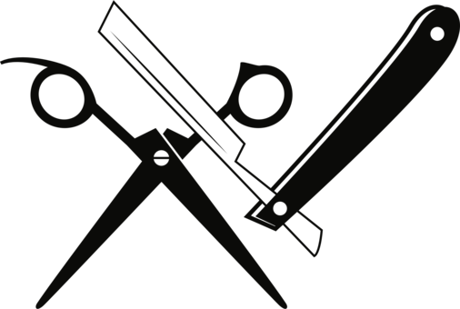 Straight Razor Barber Hairdresser Hairstyle - Straight Razor Clip Art (506x340), Png Download