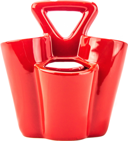 Utensil Holder - Red Ceramic - Ceramic (544x600), Png Download