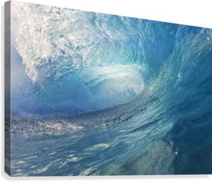 Blue Ocean Wave Canvas Print - Printscapes Wall Art: 36" X 24" Canvas Print With Black (429x368), Png Download