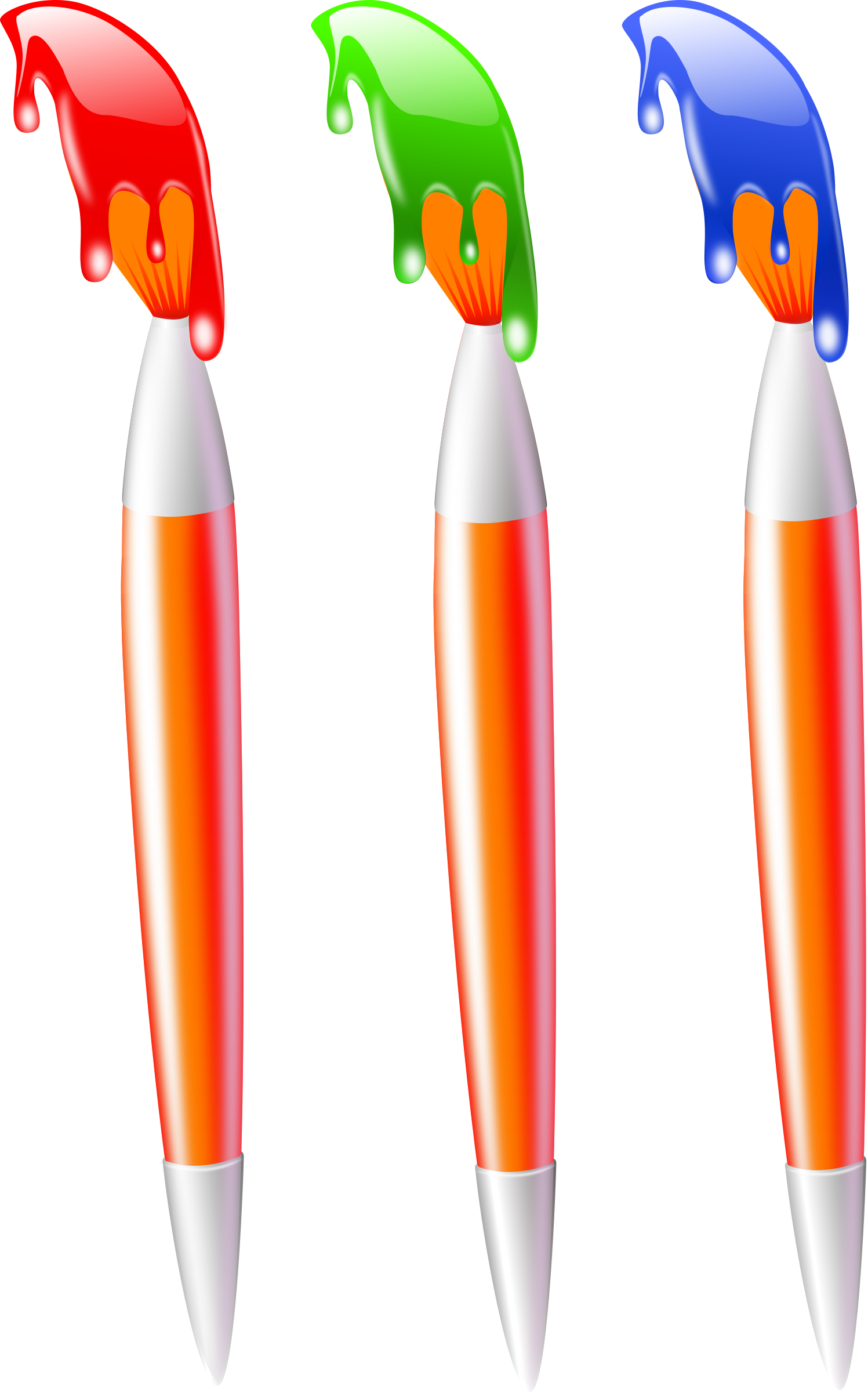 Paint On Paintbrushes Clipart Png For Web (372x596), Png Download