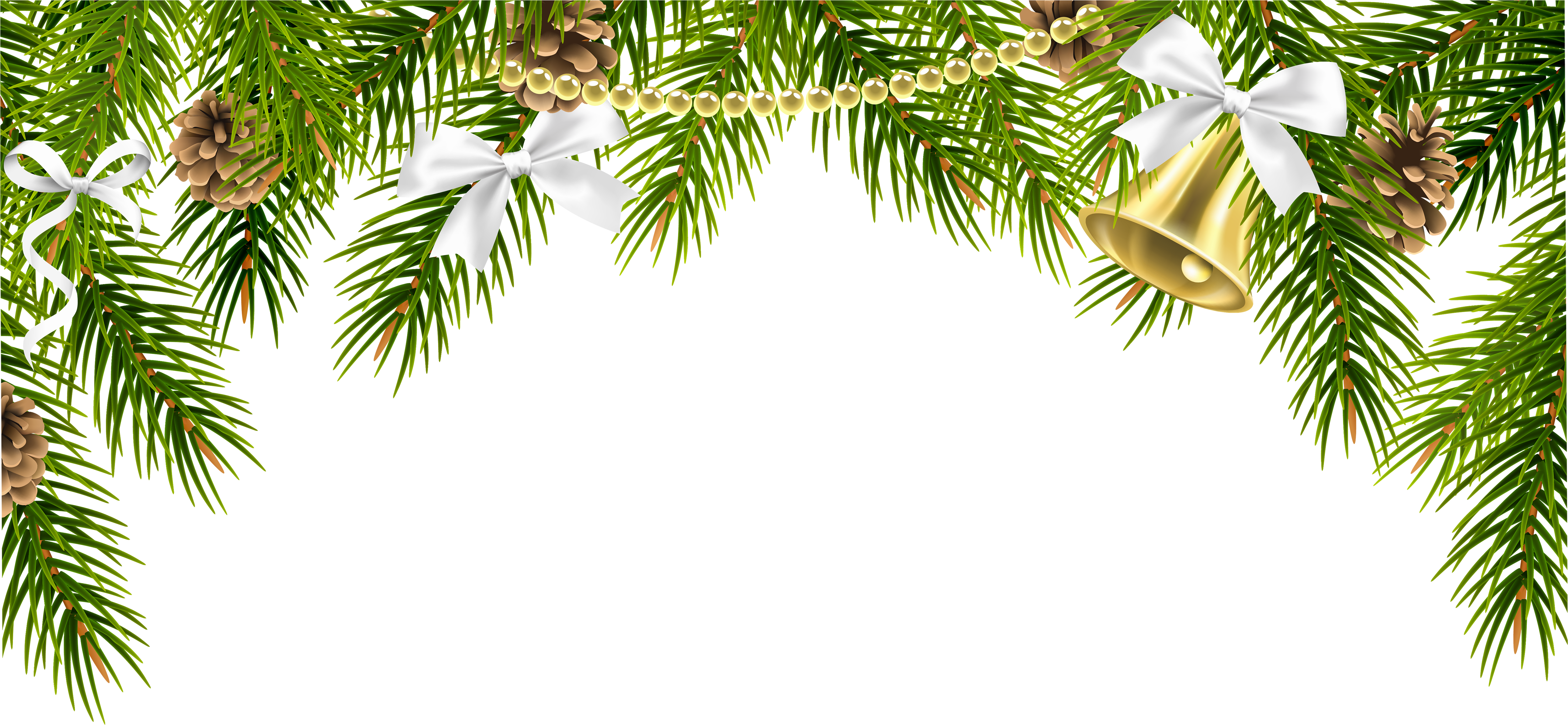 Christmas Pine Ornaments Png (5000x3034), Png Download