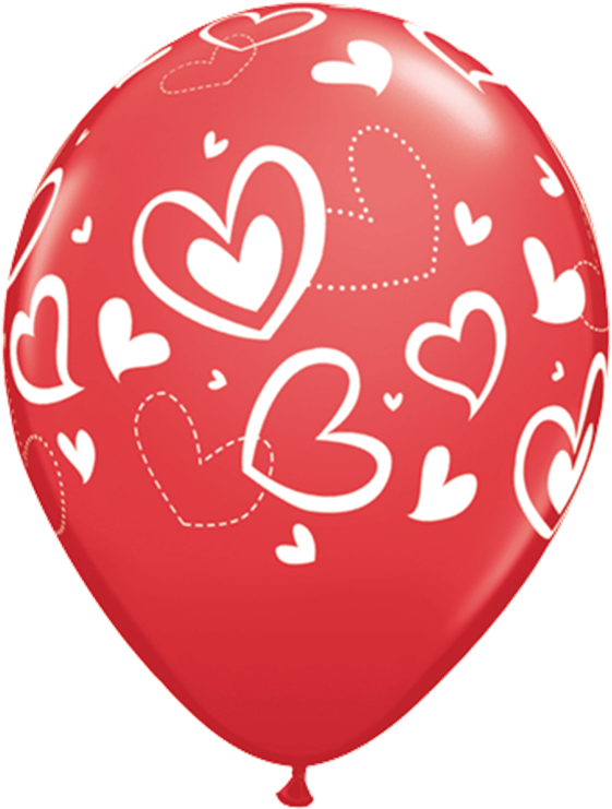 Bday Confetti Dots Red - 80-a-round Birthday Latex Balloons | 6 Count | 11" (363x480), Png Download