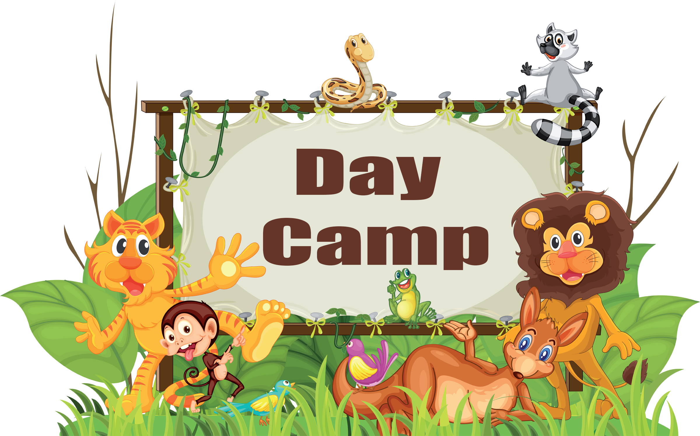 Adventure Clipart Scout Camping - Animal Wall Mural- Frame Fun (2400x1495), Png Download