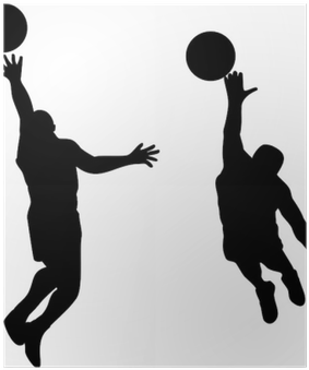 Basketball Player Silhouette Blocking (400x400), Png Download